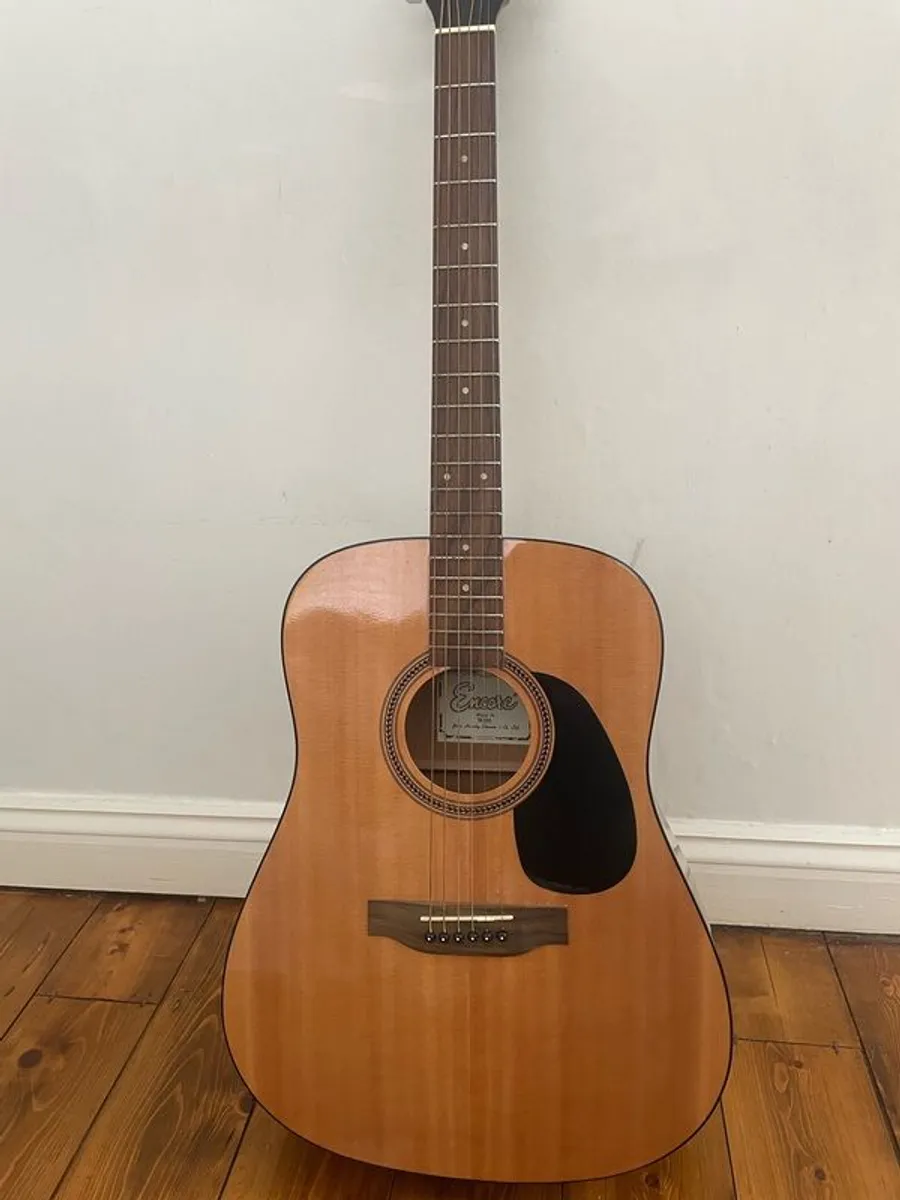 Encore W255 Full-Size Acoustic Guitar + Padded Gig Bag (Mint Condition) - Image 1
