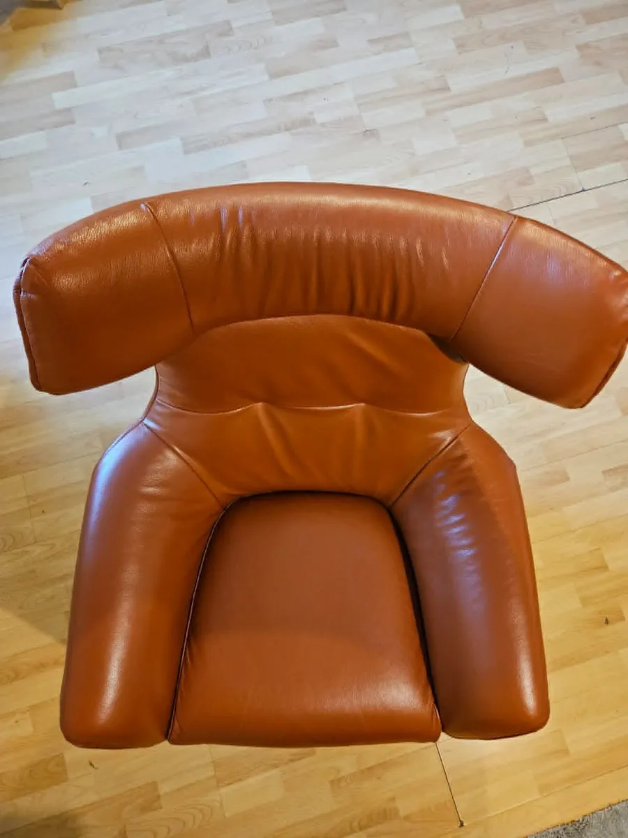 Real leather swivel chair - Image 2
