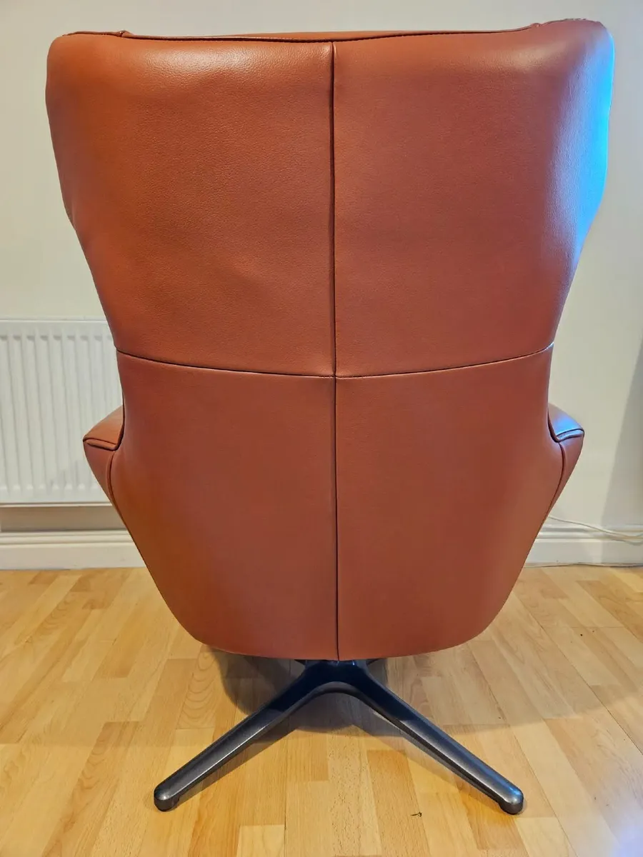 Real leather swivel chair - Image 3