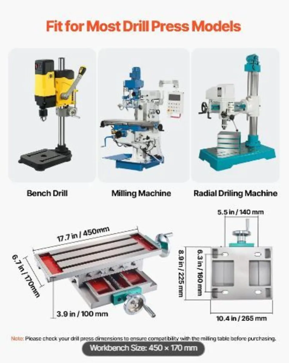 Milling Table 17.7×6.7Inch (450 x 170 mm) - Image 3