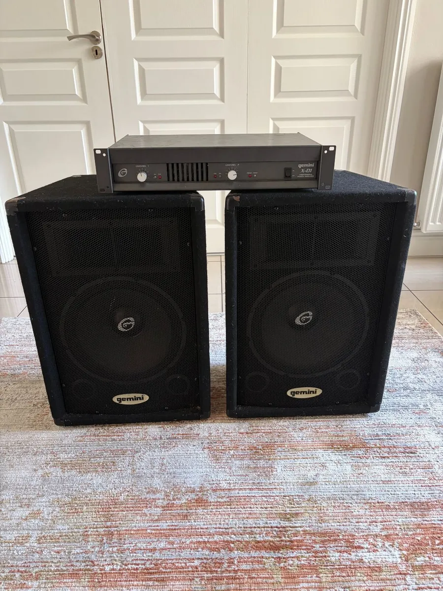 Gemini GT-1202 Speakers + Gemini Power Amplifier - Image 1
