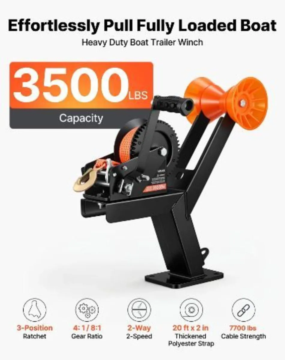 Boat Trailer Winch Stand with Roller - Image 2