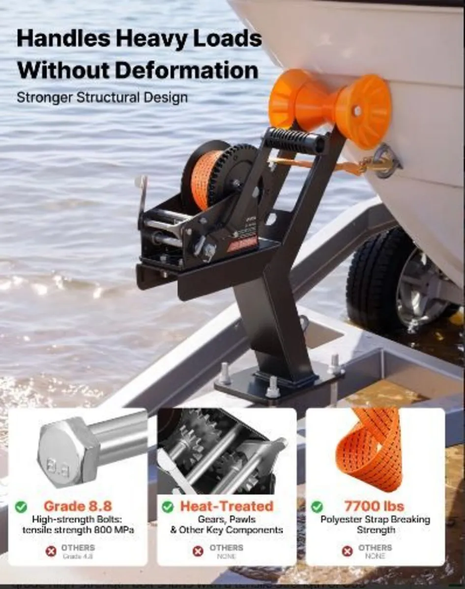 Boat Trailer Winch Stand with Roller - Image 4