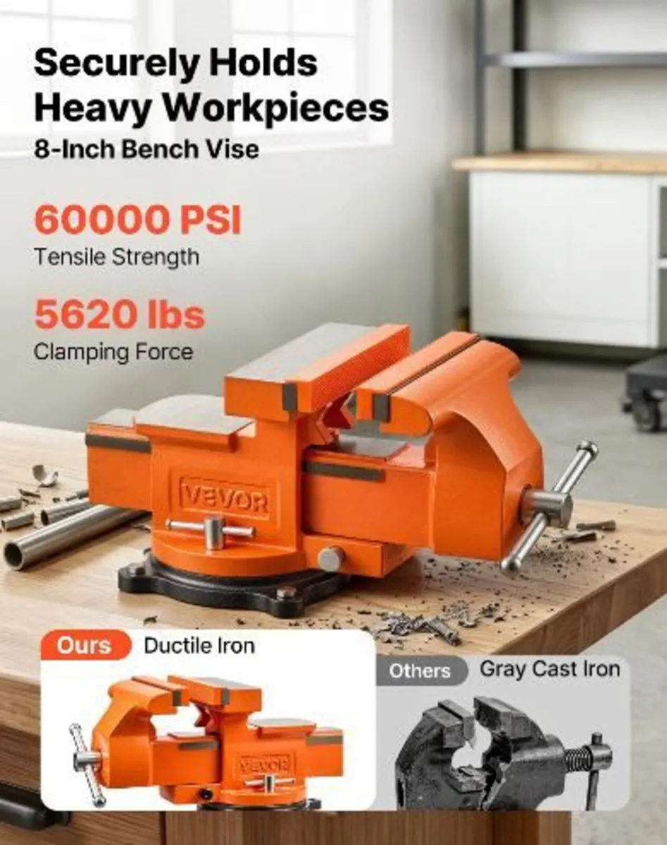 Heavy Duty Bench Vise, 203 mm Jaw Width - Image 4