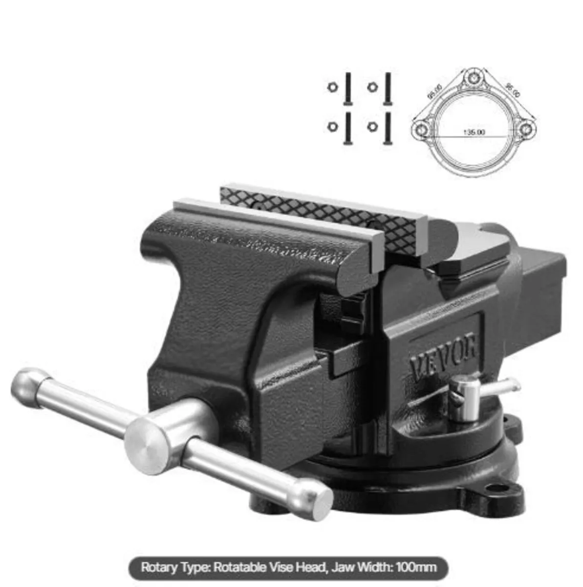 Heavy Duty Bench Vise, 100 mm - Image 1