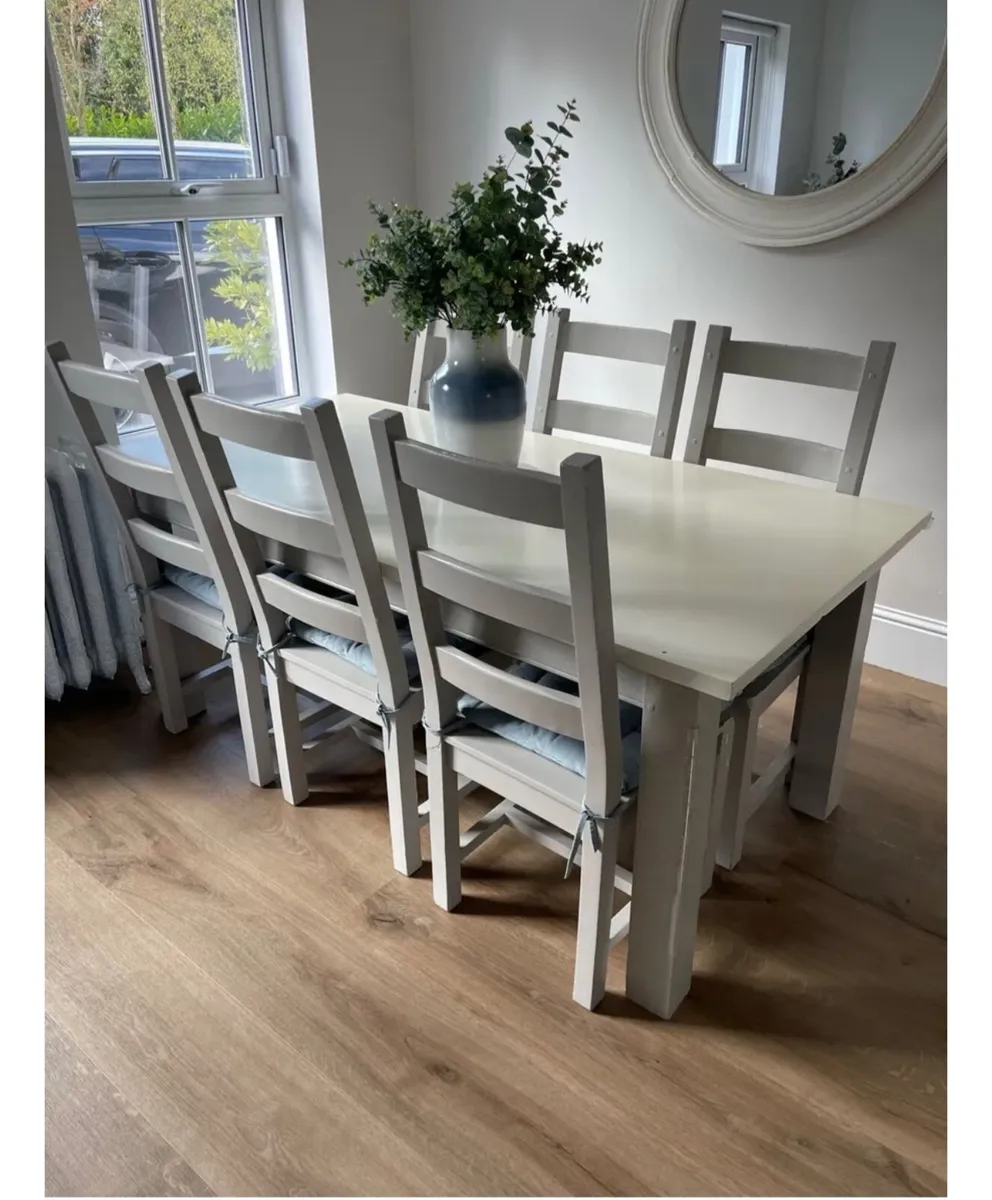 OPEN TO OFFERS Solid wood dining table & chairs - Image 2