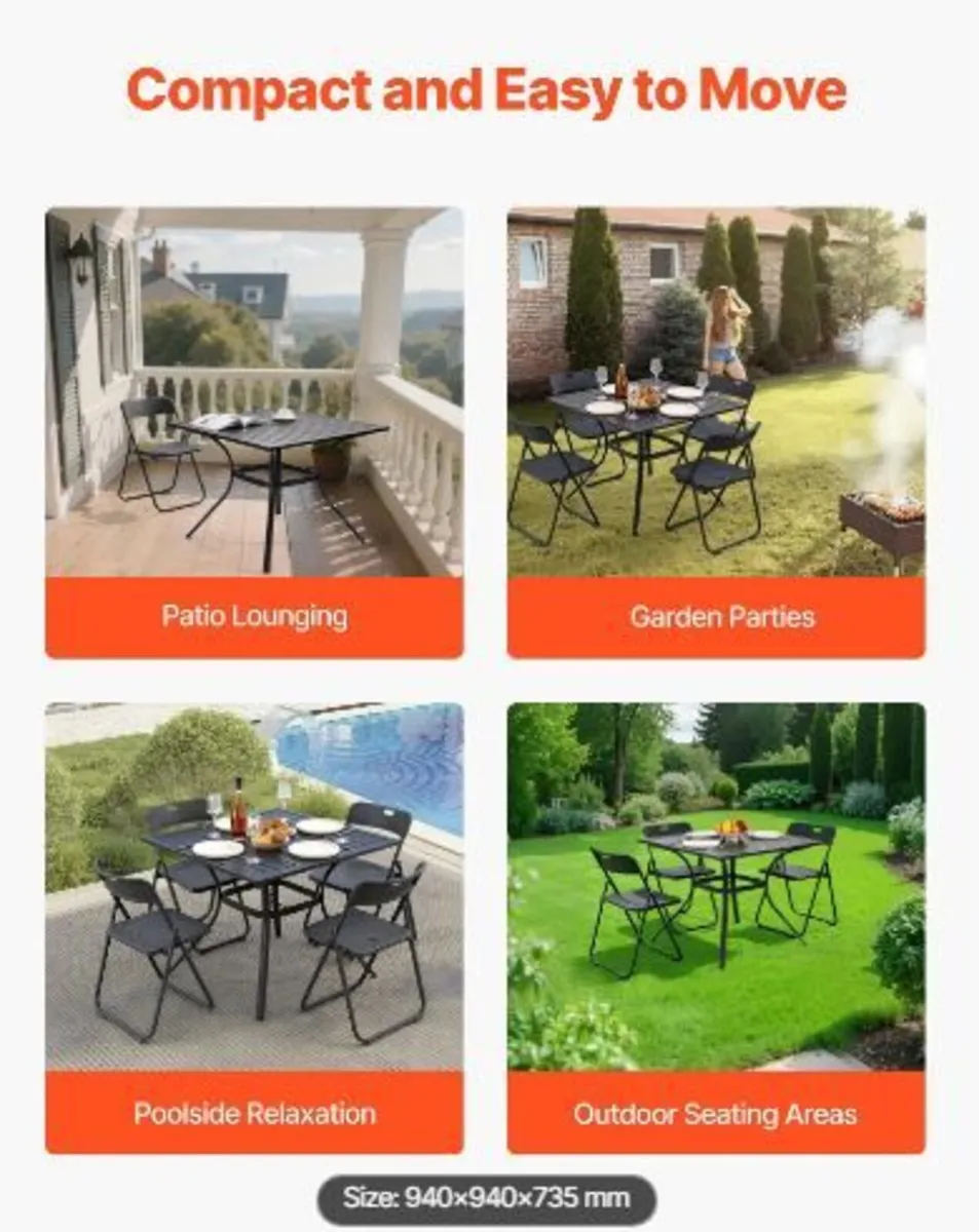 Outdoor Patio Dining Table, 94cm - Image 3