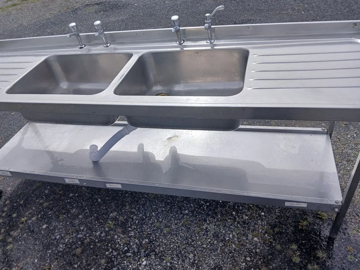 Staneless steel cabbinet double sink unit complete - Image 2