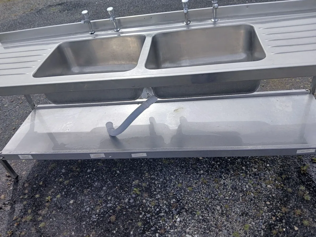 Staneless steel cabbinet double sink unit complete - Image 3