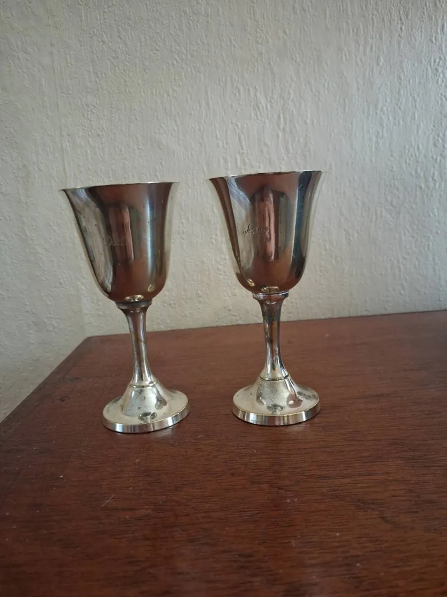 2. Vintage White metal goblets - Image 1