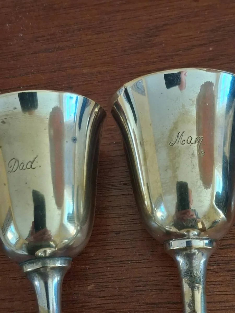 2. Vintage White metal goblets - Image 2