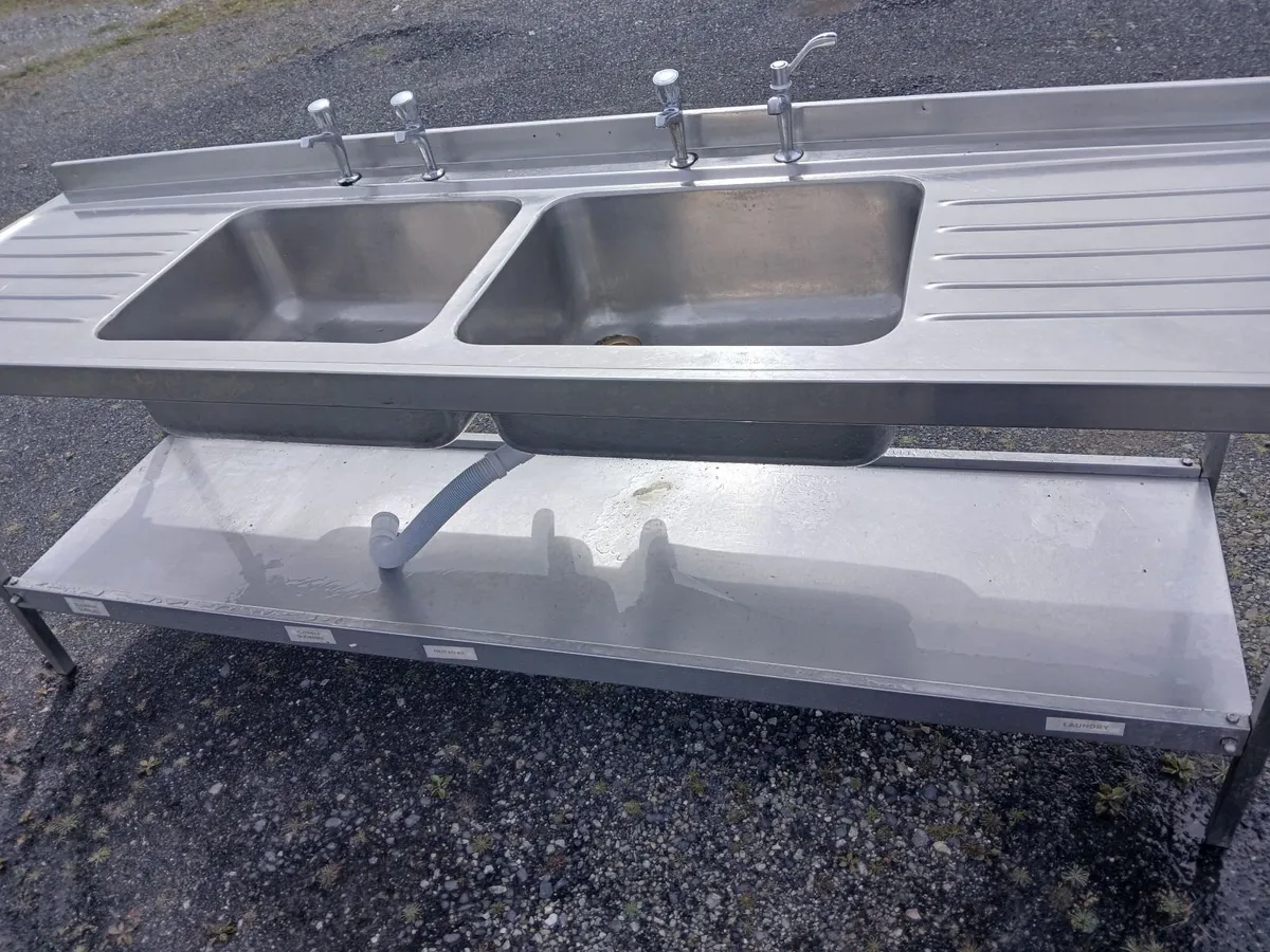 Staneless steel cabbinet double sink unit complete - Image 1
