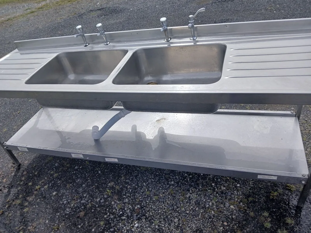 Staneless steel cabbinet double sink unit complete - Image 2