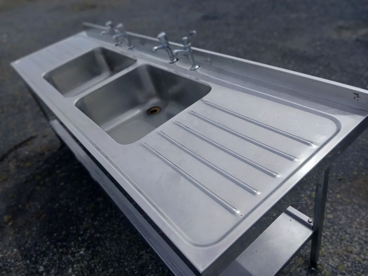 Staneless steel cabbinet double sink unit complete - Image 2