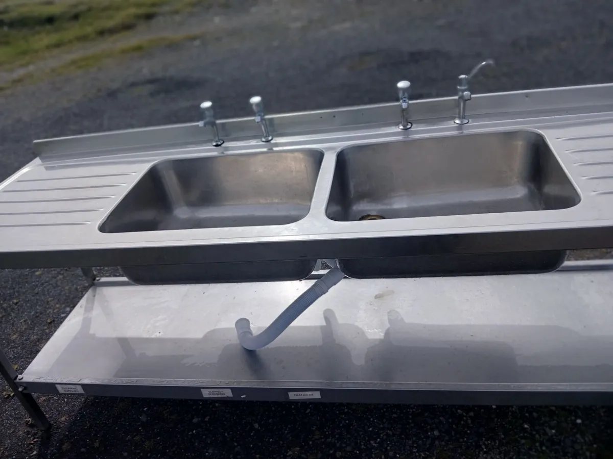 Staneless steel cabbinet double sink unit complete - Image 3