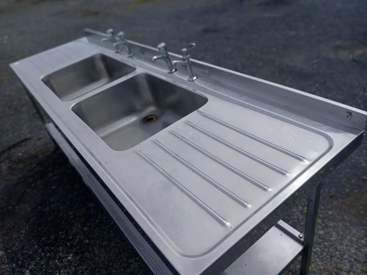 Staneless steel cabbinet double sink unit complete - Image 4