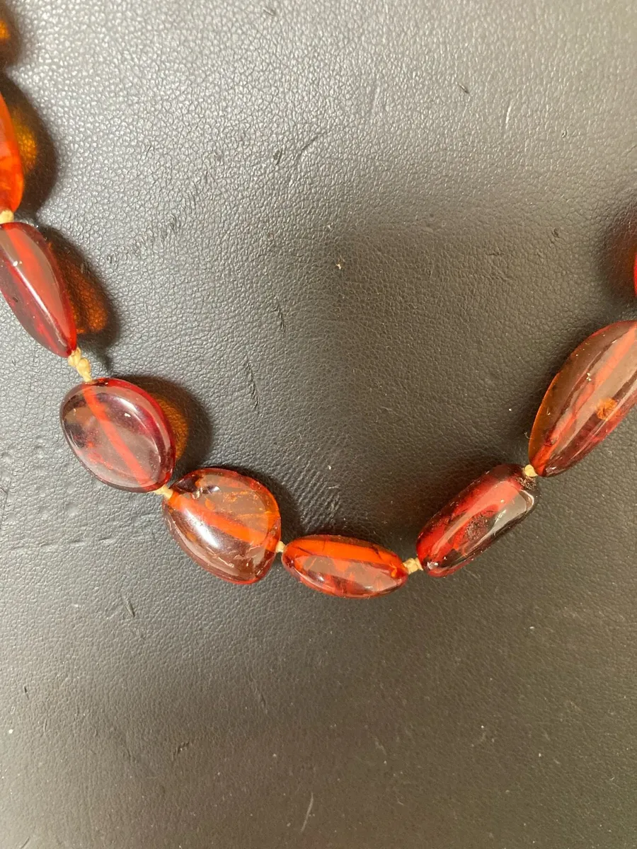 Amber necklace with silver clasp Vintage - Image 2