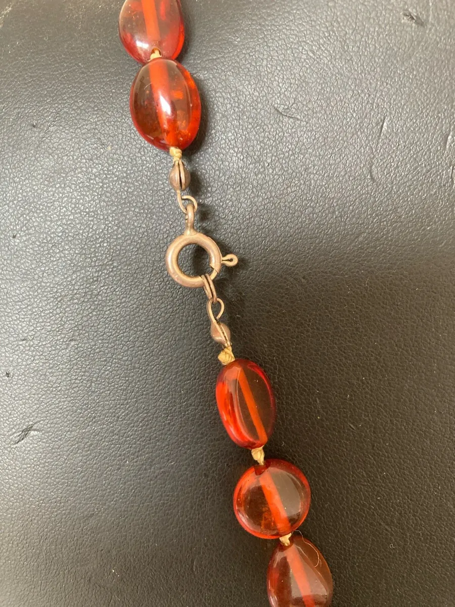 Amber necklace with silver clasp Vintage - Image 4