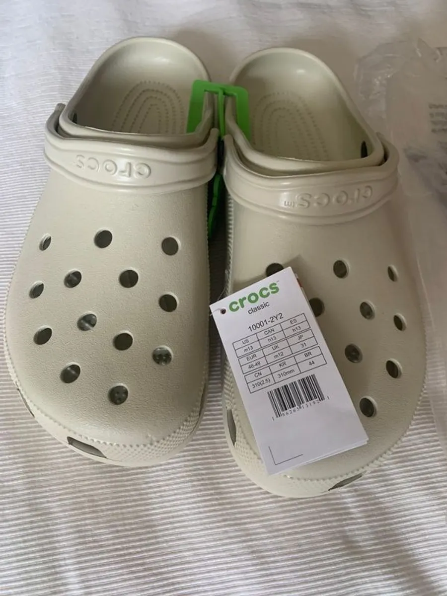 Brand new Crocs size 13 in original packaging never been worn ivory colour - Image 1