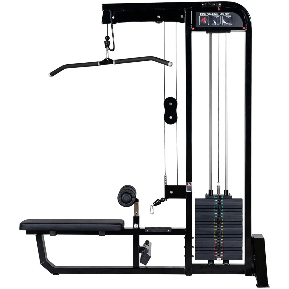Dual Lat Pull Down / Low Row Machine - Weights Gym - Image 3