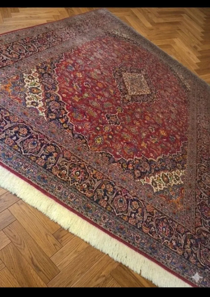 XXL 13ft x 9ft Perser Keshan Knotted Rug Carpet - Image 2