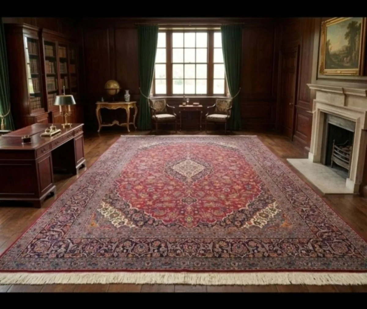 XXL 13ft x 9ft Perser Keshan Knotted Rug Carpet - Image 1