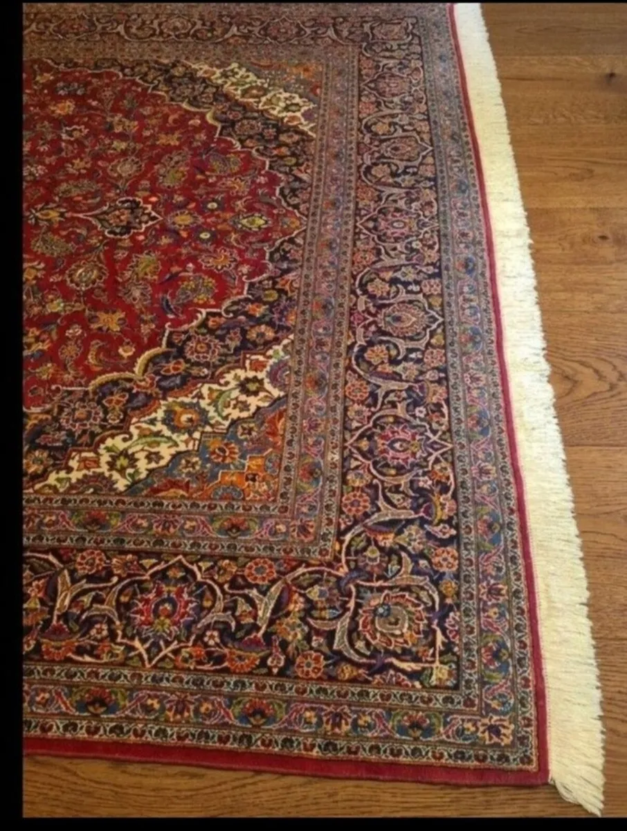 XXL 13ft x 9ft Perser Keshan Knotted Rug Carpet - Image 4