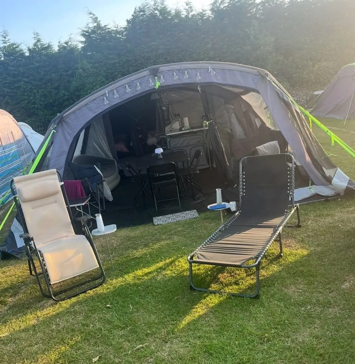 Kampa Studland 8 Classic (Polycotton) Air Tent + Polycotton Air Canopy Extension + Mesh Vestibule - Image 1
