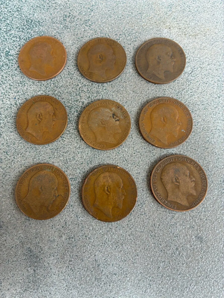 Antique IK Penny Coins (9) - Image 1