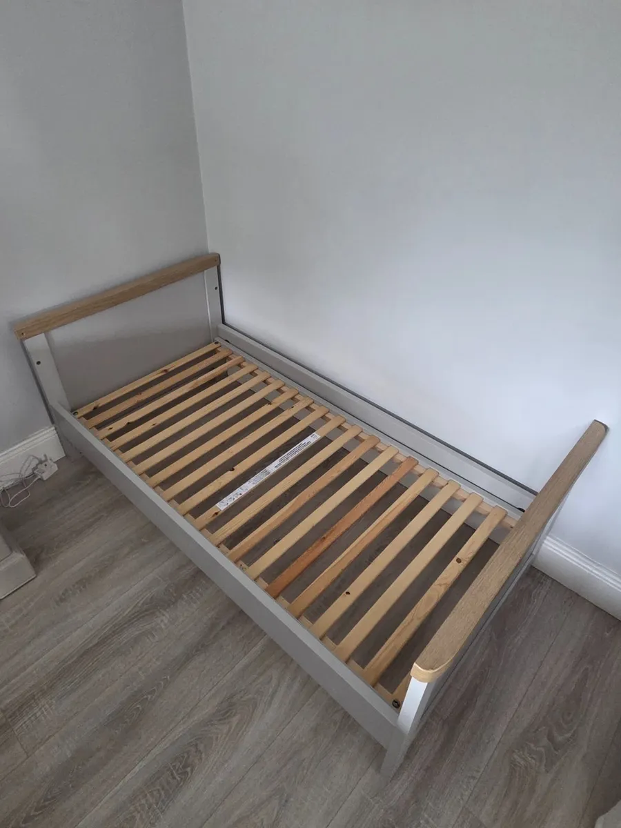 Mamas & Papas Cot Bed & matress in Grey & Oak - Image 4