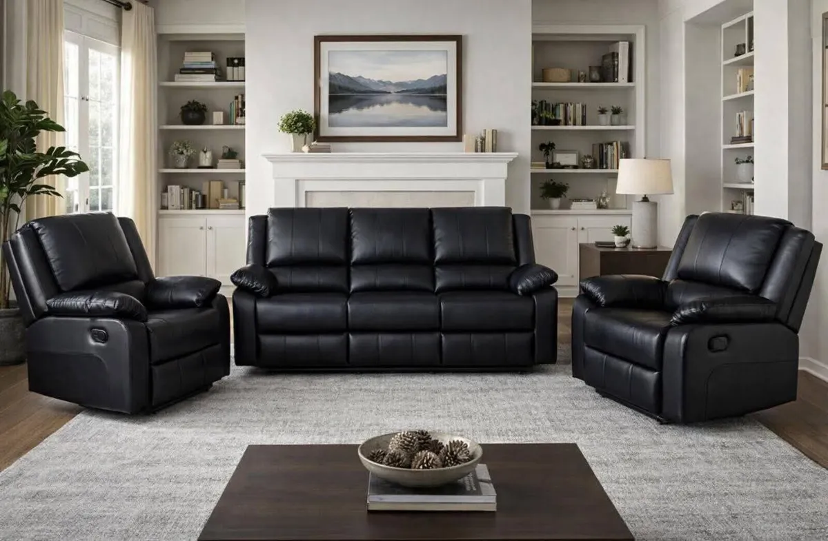New Larsons 3+2 or 3+1+1 Leather Recliners - Image 4