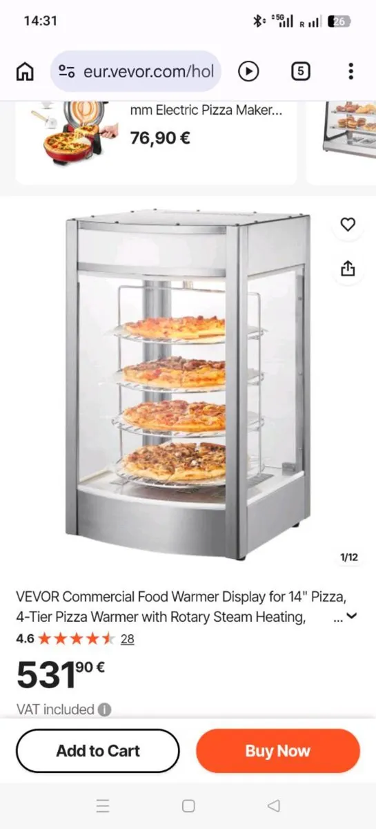 NEW !! Food Warmer Display for 14" Pizza, 4x - Image 1