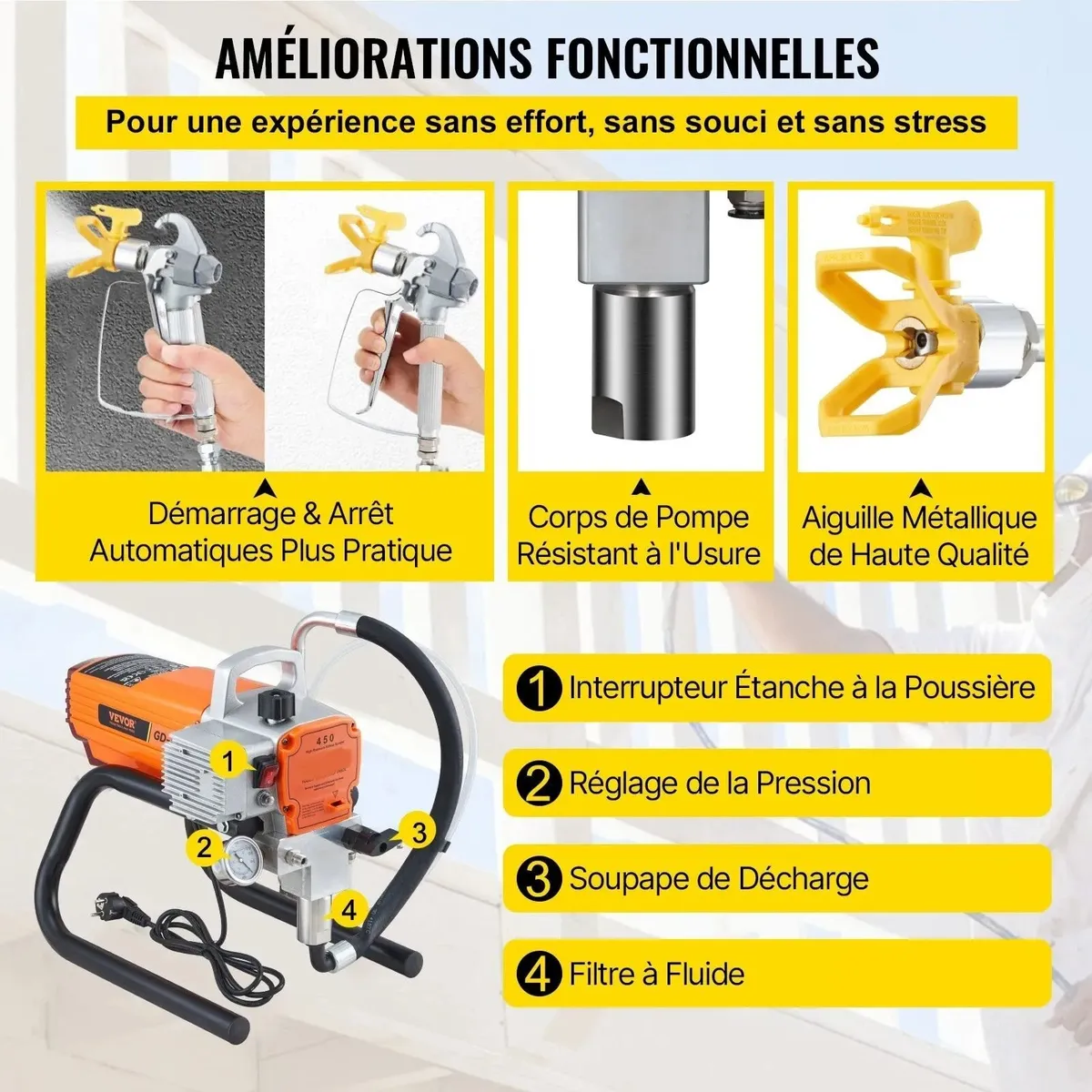 Airless Paint Sprayer 1800W Electric Spray Gun - Image 4