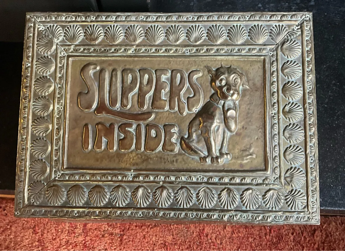 1920s Antique Brass Bonzo Slipper Box - Image 3