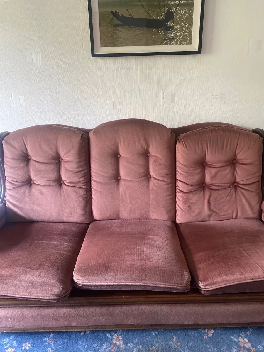 Three Piece Suite of Furniture with footstool - Image 2