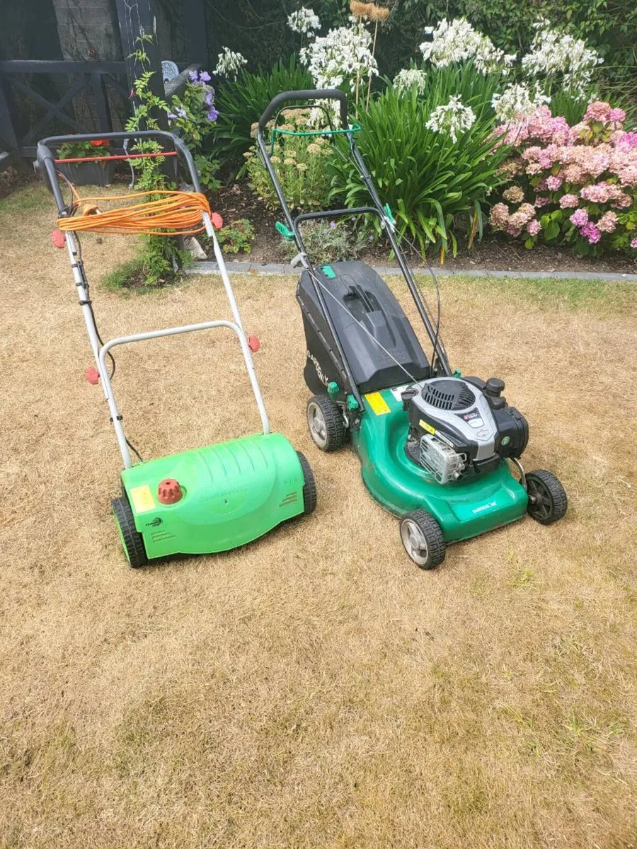 Push lawnmower and scarifier - Image 1