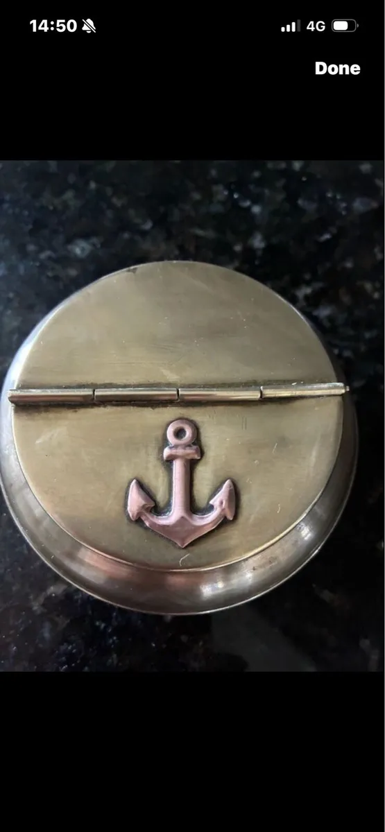Vintage Nautical Themed Brass Ashtray - Image 1