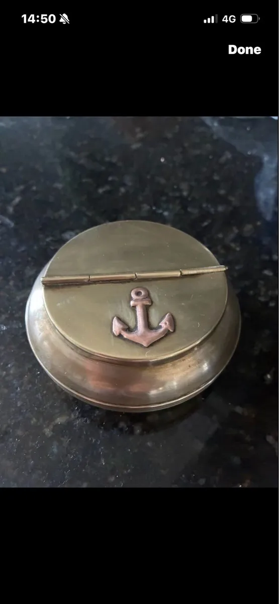 Vintage Nautical Themed Brass Ashtray - Image 2