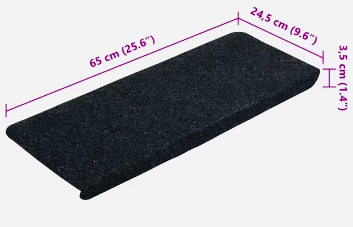 Black Stairs Carpet Tread Mats - Image 1