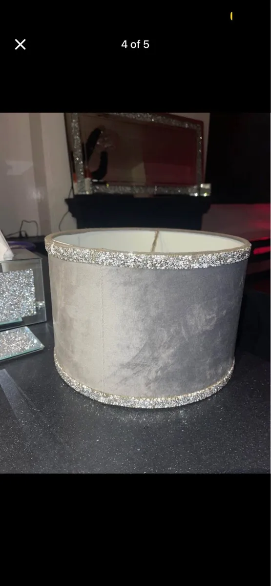 Grey Diamanté Lamp Shades - Image 4