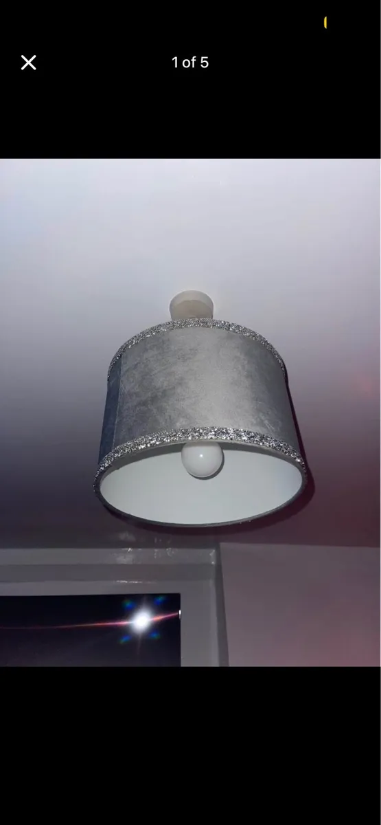 Grey Diamanté Lamp Shades - Image 1