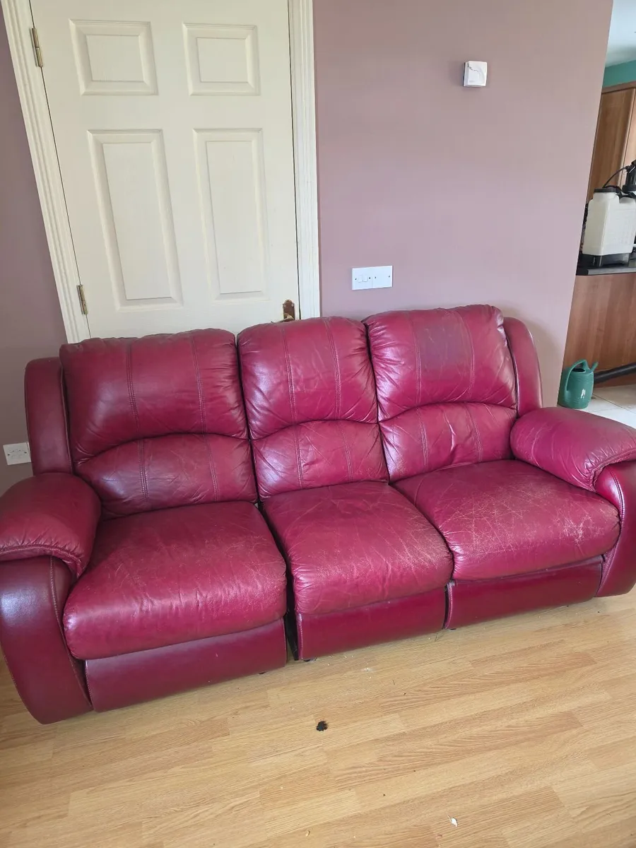 Leather Sofa + Recliner Set - Image 1