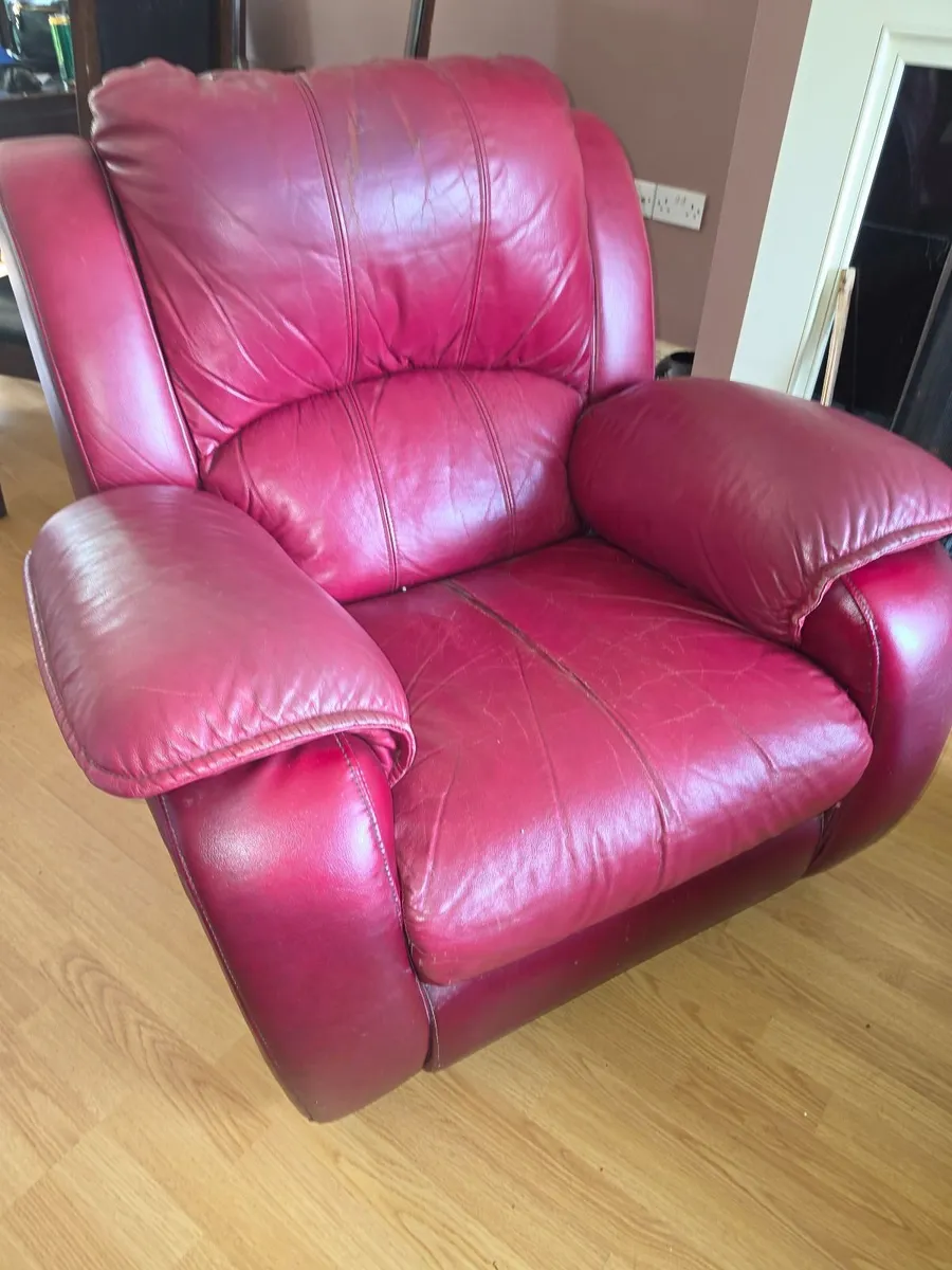 Leather Sofa + Recliner Set - Image 2