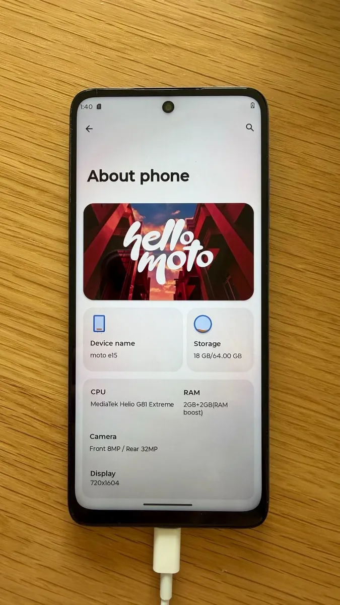 Phone Moto E15, Like New, Barely Used - Image 2