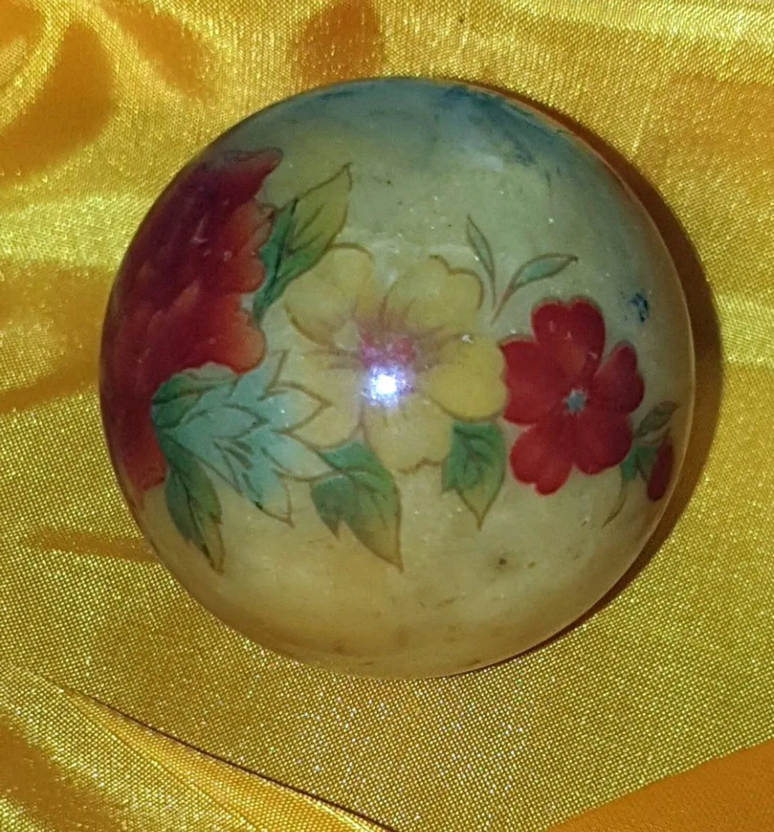 Vintage Italian Alabaster Paperweight Hand Painted - Image 4