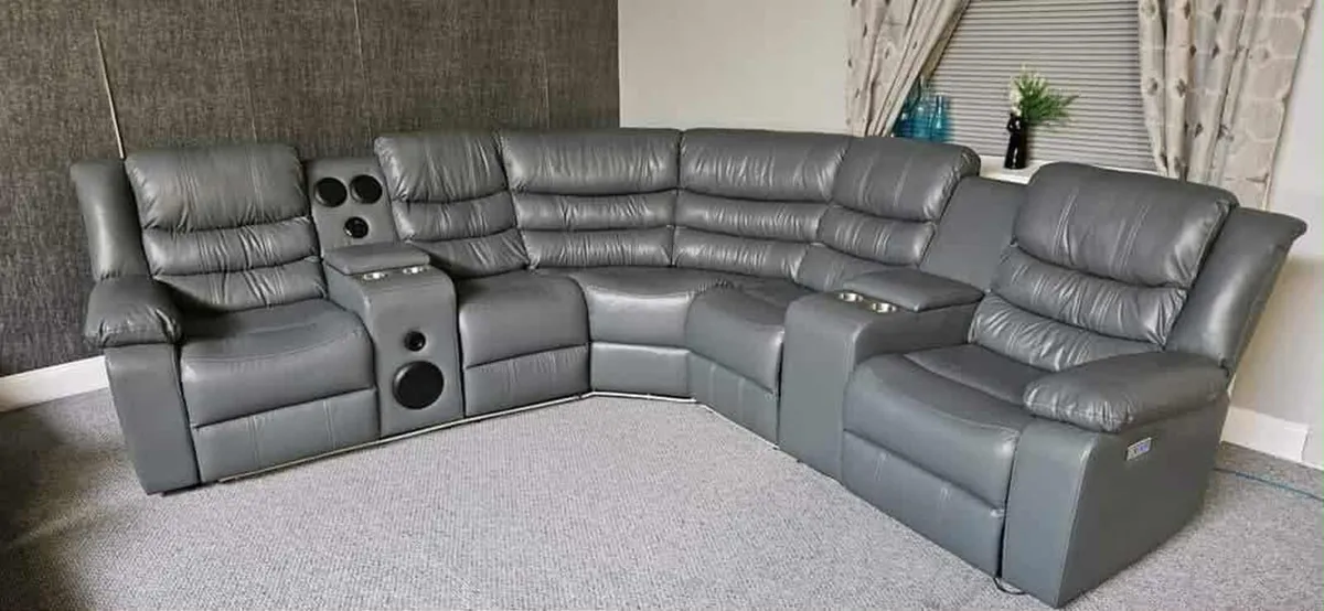 Athens Electric Reclining Corner Sofa With Speaker - Image 3