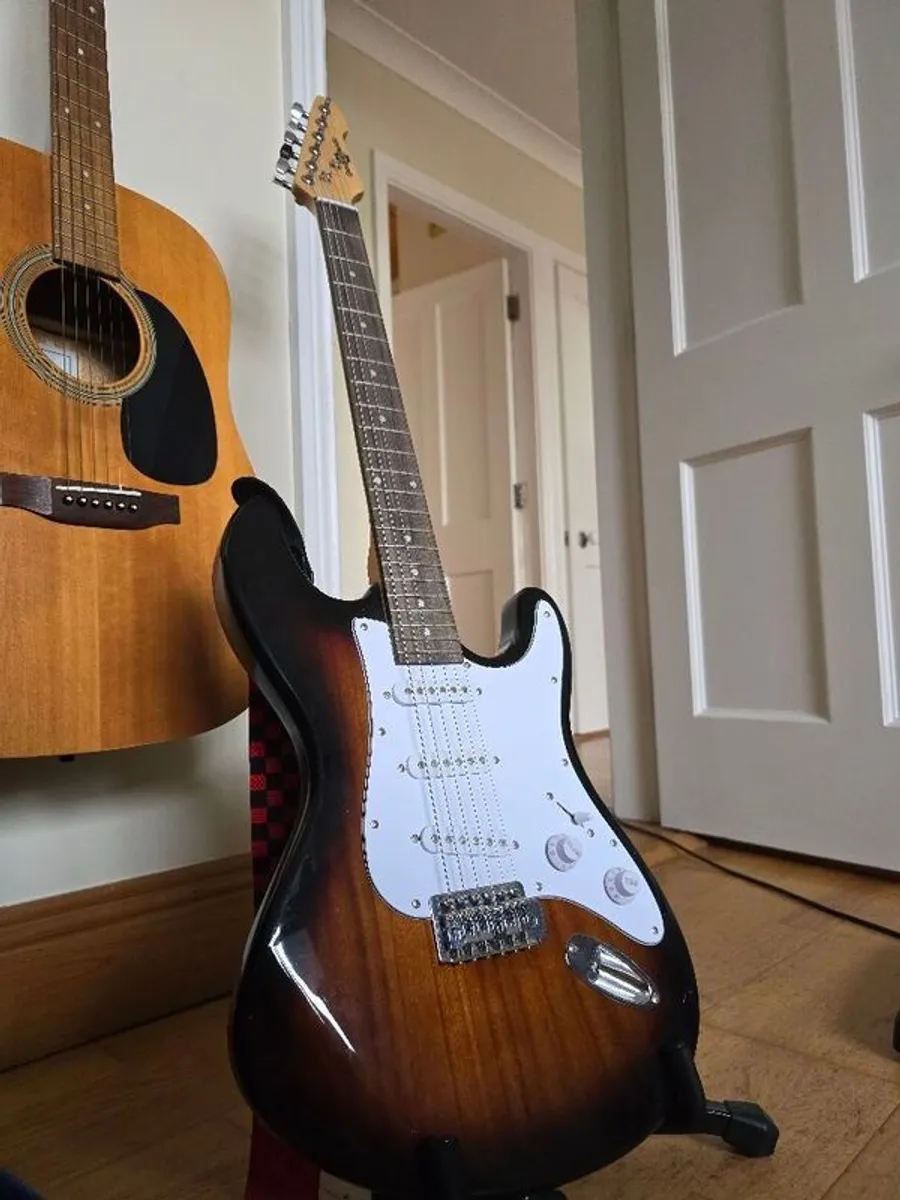 Sigma DMST Acoustic + Gear4music Electric Guitar Bundle | Amp, Strap, Cable & New Strings - Image 2