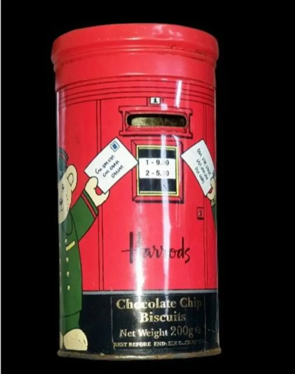 Vintage Harrods Post Box Biscuit Tin/Money Box - Image 3
