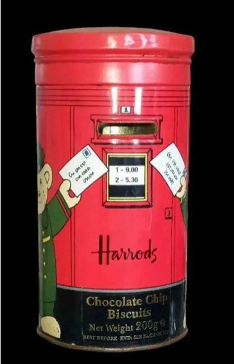Vintage Harrods Post Box Biscuit Tin/Money Box - Image 4