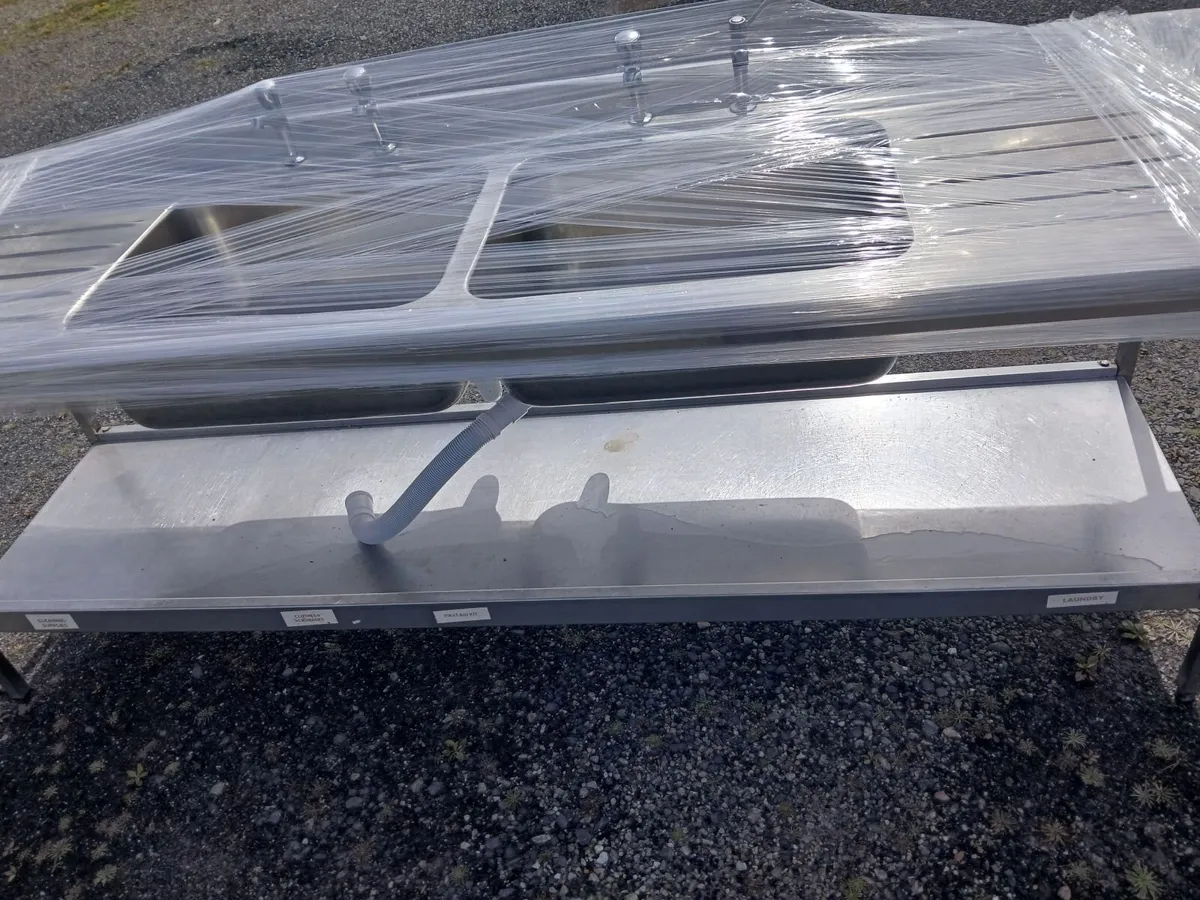 Staneless steel cabbinet double sink unit complete - Image 1